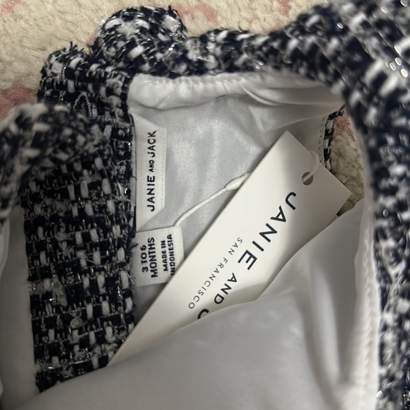 Janie and Jack formal black and white baby romper - Picture 2 of 2